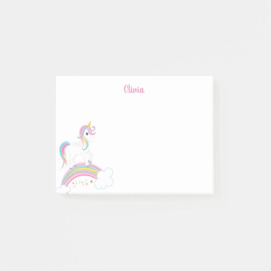Magische regenboog Unicorn gepersonaliseerd Post-it® Notes (Voorkant)