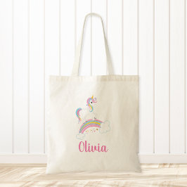 Magische regenboog Unicorn gepersonaliseerd Tote Bag