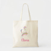Magische regenboog Unicorn gepersonaliseerd Tote Bag (Voorkant)