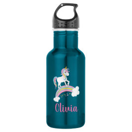 Magische regenboog Unicorn gepersonaliseerd Waterfles