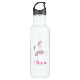 Magische regenboog Unicorn gepersonaliseerd Waterfles