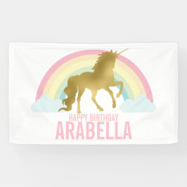 Magische regenboog Unicorn Girl's Birthday Spandoek