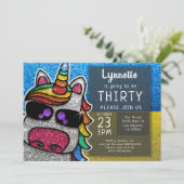 Magische regenboog Unicorn Glitter Oekraïne Birthd Kaart (Staand voorkant)