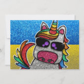 Magische regenboog Unicorn Glitter Oekraïne Birthd Kaart (Achterkant)