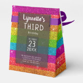 Magische regenboog Unicorn Glitter Whimsical Bedankdoosjes (Achterkant)