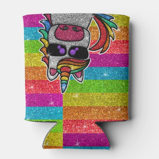 Magische regenboog Unicorn Glitter Whimsical Blikjeskoeler (Achterkant)