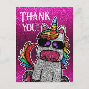 Magische regenboog Unicorn Glitter Whimsical Briefkaart