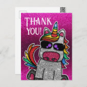 Magische regenboog Unicorn Glitter Whimsical Briefkaart (Voorkant / Achterkant)