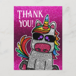Magische regenboog Unicorn Glitter Whimsical Briefkaart
