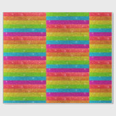 Magische regenboog Unicorn Glitter Whimsical Cadeaupapier (Vlak)