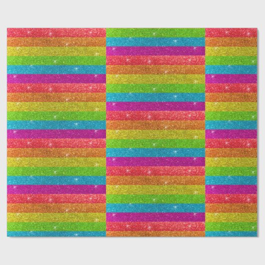Magische regenboog Unicorn Glitter Whimsical Cadeaupapier (Vlak)