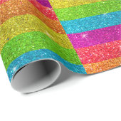 Magische regenboog Unicorn Glitter Whimsical Cadeaupapier (Rol Hoek)