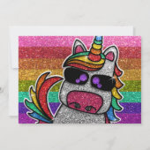 Magische regenboog Unicorn Glitter Whimsical Kaart (Achterkant)