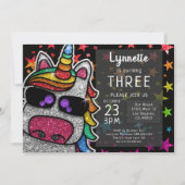 Magische regenboog Unicorn Glitter Whimsical Kaart (Voorkant)