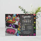 Magische regenboog Unicorn Glitter Whimsical Kaart (Staand voorkant)