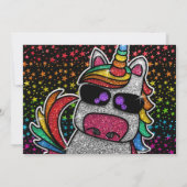 Magische regenboog Unicorn Glitter Whimsical Kaart (Achterkant)