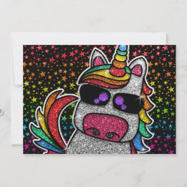 Magische regenboog Unicorn Glitter Whimsical Kaart