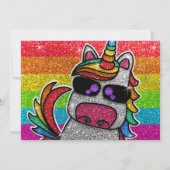 Magische regenboog Unicorn Glitter Whimsical Kaart (Achterkant)