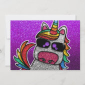 Magische regenboog Unicorn Glitter Whimsical Kaart (Achterkant)