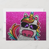 Magische regenboog Unicorn Glitter Whimsical Kaart (Achterkant)