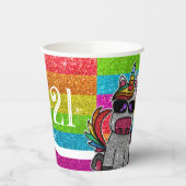 Magische regenboog Unicorn Glitter Whimsical Papieren Bekers (Links)