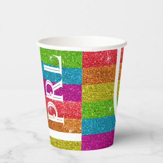 Magische regenboog Unicorn Glitter Whimsical Papieren Bekers (Rechts)