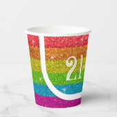 Magische regenboog Unicorn Glitter Whimsical Papieren Bekers (Voorkant)