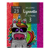 Magische regenboog Unicorn Glitter Whimsical Perfect Poster (Voorkant)