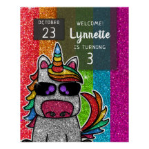 Magische regenboog Unicorn Glitter Whimsical