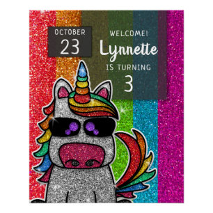 Magische regenboog Unicorn Glitter Whimsical Perfect Poster