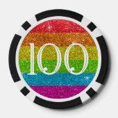 Magische regenboog Unicorn Glitter Whimsical Poker Chips (Achterkant)