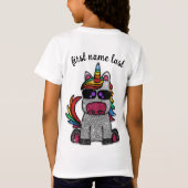 Magische regenboog Unicorn Glitter Whimsical T-shirt (Achterkant)