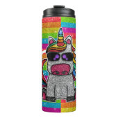 Magische regenboog Unicorn Glitter Whimsical Thermosbeker (Voorkant)