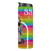 Magische regenboog Unicorn Glitter Whimsical Thermosbeker (Geroteerd rechts)