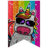 Magische regenboog Unicorn Glitter Whimsical Vlaggetjes (Eerste vlag)