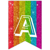 Magische regenboog Unicorn Glitter Whimsical Vlaggetjes (Derde vlag)