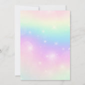 Magische regenboog Unicorn Gold Glitter Girl Birth Kaart (Achterkant)