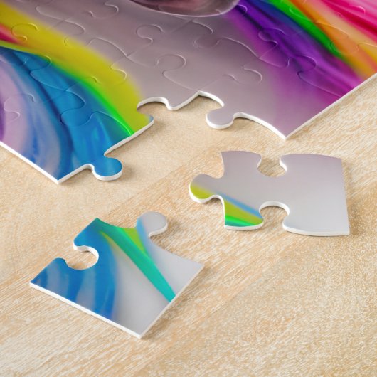 Magische regenboog Unicorn Land Jigzaag Puzzle Legpuzzel (Zijkant)