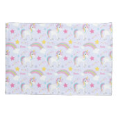 Magische regenboog Unicorn Paars gepersonaliseerd Kussensloop (Achterkant)