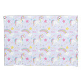 Magische regenboog Unicorn Paars gepersonaliseerd Kussensloop (Voorkant)