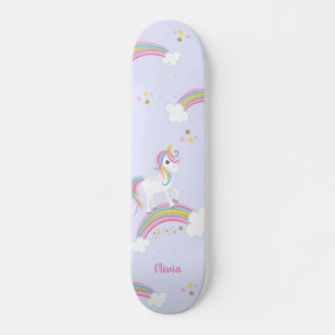 Magische regenboog Unicorn Paars gepersonaliseerd Persoonlijk Skateboard