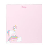 Magische regenboog Unicorn roze gepersonaliseerd Notitieblok (Voorkant)