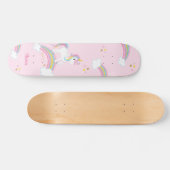 Magische regenboog Unicorn roze gepersonaliseerd Persoonlijk Skateboard (Horizontaal)