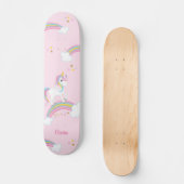 Magische regenboog Unicorn roze gepersonaliseerd Persoonlijk Skateboard (Voorkant)