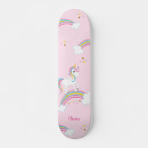 Magische regenboog Unicorn roze gepersonaliseerd Persoonlijk Skateboard