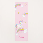 Magische regenboog Unicorn roze gepersonaliseerd Yogamat (Voorkant)