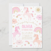 Magische regenboog Unicorn roze pastel Birthday Kaart (Voorkant)