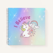 Magische regenboog Unicorn Spiral Notitieboek (Voorkant)
