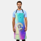 Magische regenboog Unicorn Stars Holographic Schort (Gedragen)