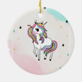 Magische regenboog Unicorn Stars Keramisch Ornament (Achterkant)